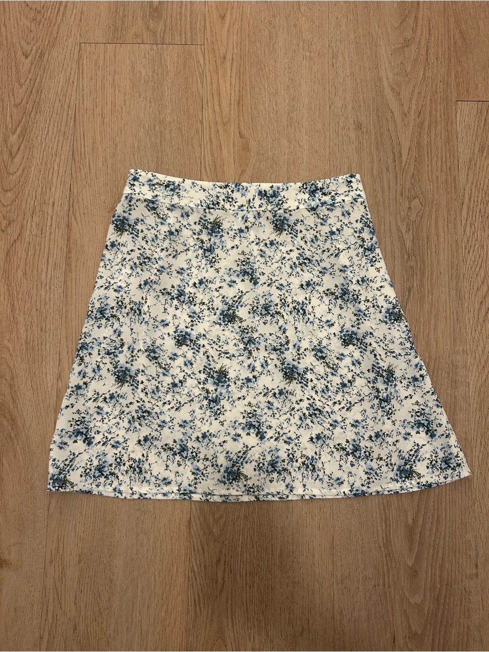 bp Floral A-Line Mini Skirt in Ivory and Blue
